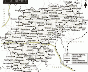 Churu District Road Map