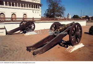 Cannons in Kotah fort , Kota , Rajasthan , India