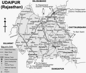 Udaipur District Road Map